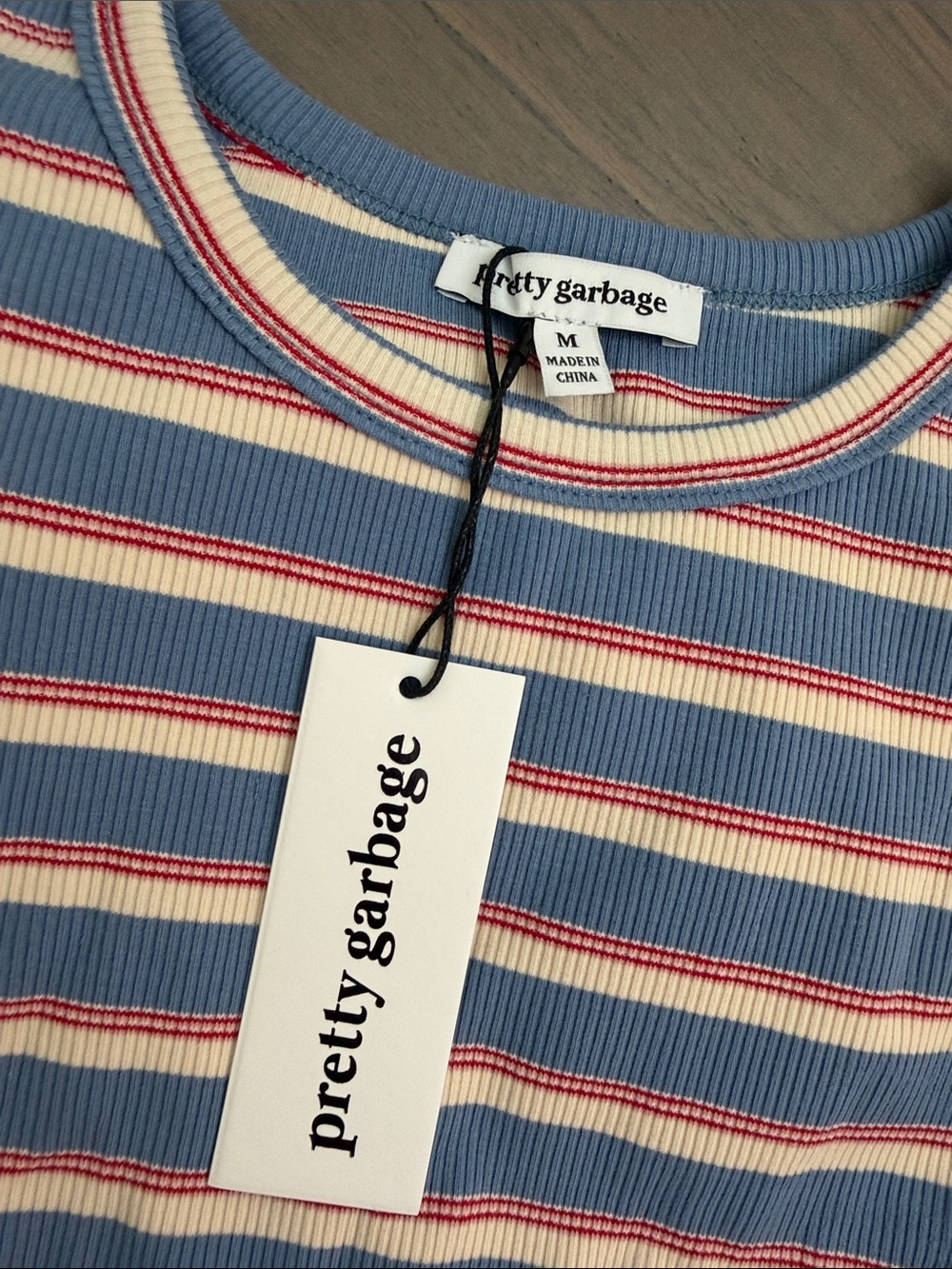Fancy Boutique Simone Striped Top Blue Multi Medium New Trendy Cozy - Picture 8 of 9